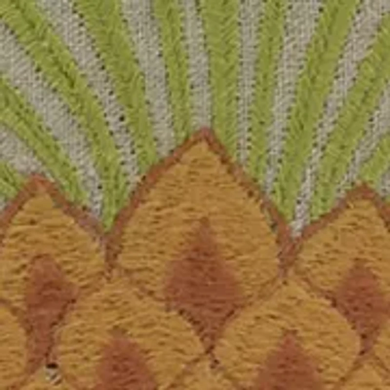 Queenie Pineapple Round Embroidered Decorative Pillow