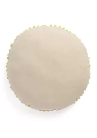 Queenie Pineapple Round Embroidered Decorative Pillow