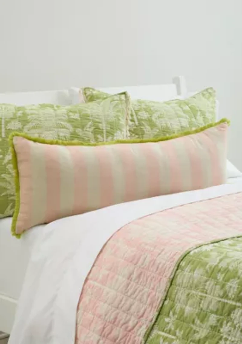 Queenie Cabana Stripe Fringe Decorative Pillow