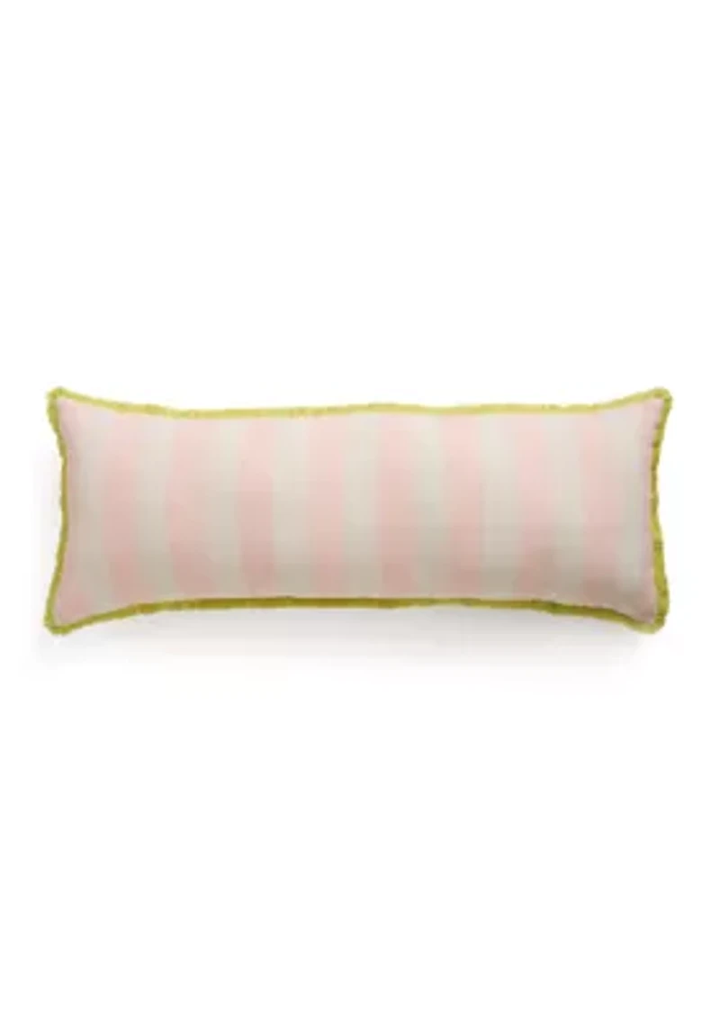 Queenie Cabana Stripe Fringe Decorative Pillow