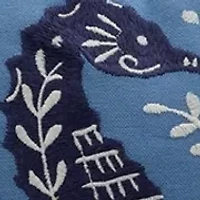 Hamilton Seahorse Embroidered Decorative Pillow
