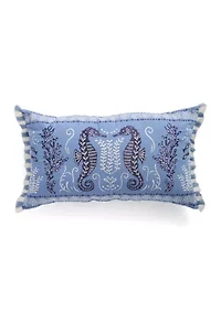 Hamilton Seahorse Embroidered Decorative Pillow
