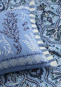 Hamilton Seahorse Embroidered Decorative Pillow
