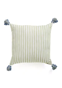Hamilton Crewel Embroidered Square Decorative Pillow