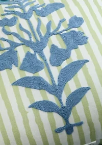 Hamilton Crewel Embroidered Square Decorative Pillow
