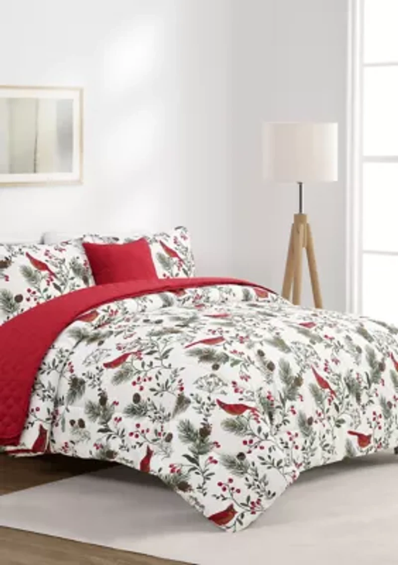 Holiday Cardinal 5-Piece Comforter Set