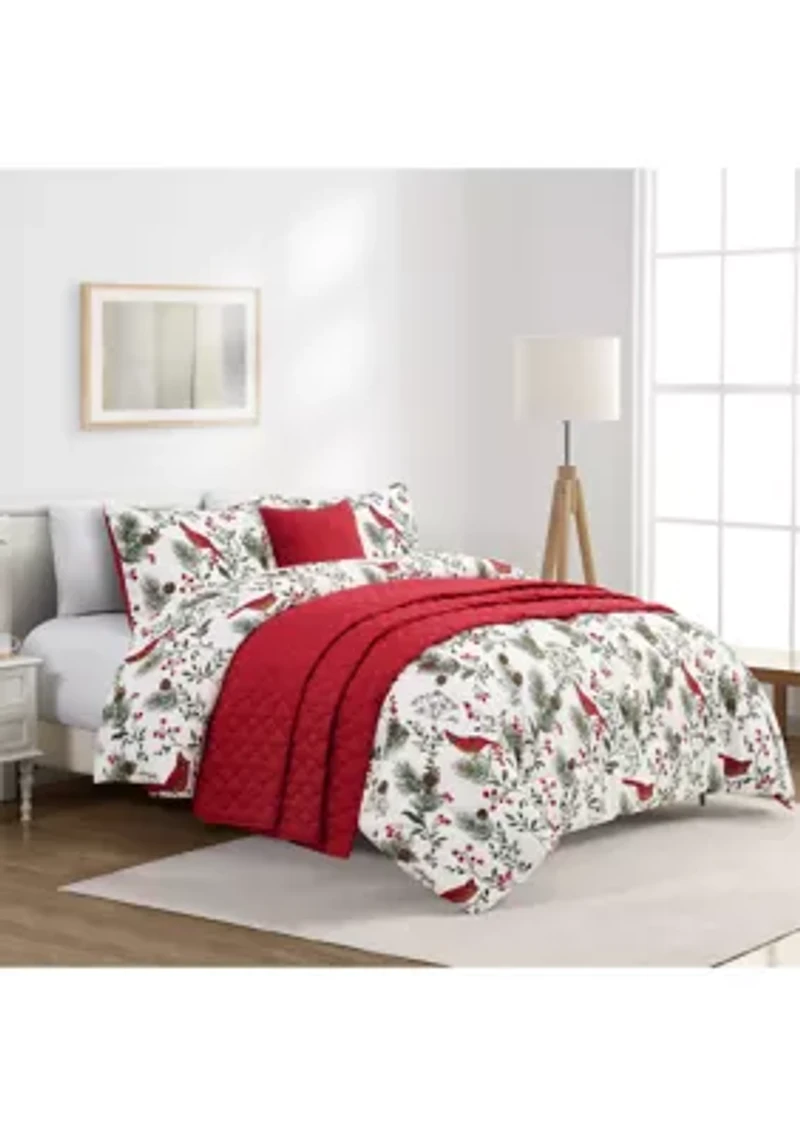 Holiday Cardinal 5-Piece Comforter Set
