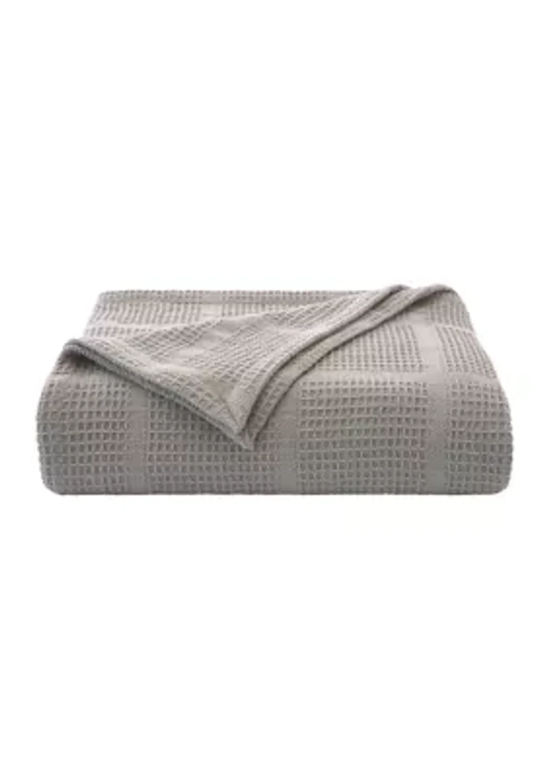 Essentials Waffle Grid Cotton Blanket