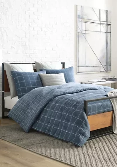 Holden Grid Cotton Duvet Cover Set