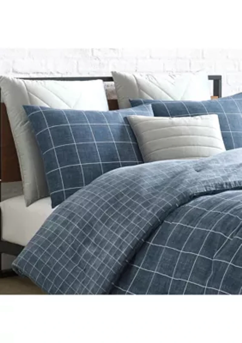 Holden Grid Cotton Duvet Cover Set