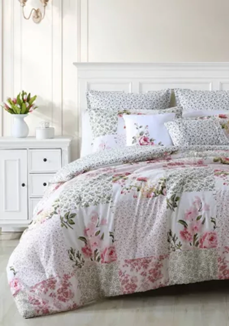 Ailyn 7-Piece Floral Cotton Comforter Bonus Set