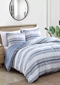 Bay Shore 3-Piece Striped Cotton Comforter Set