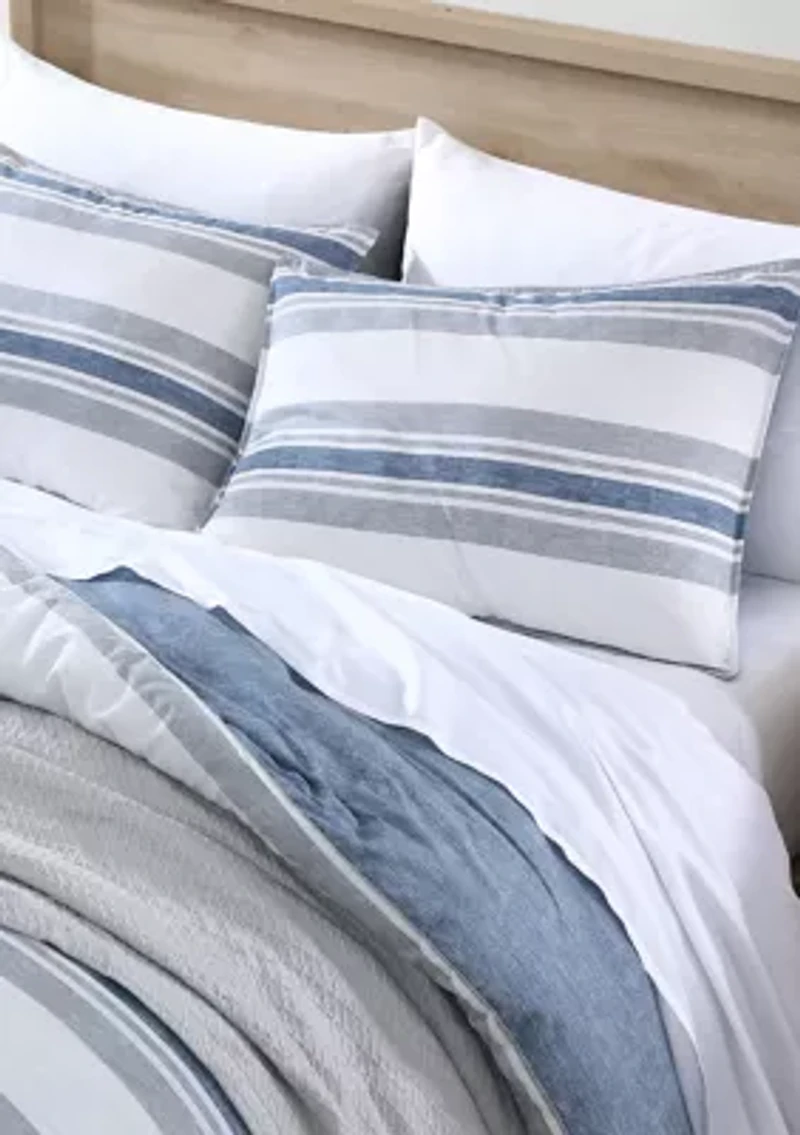 Bay Shore 3-Piece Striped Cotton Comforter Set