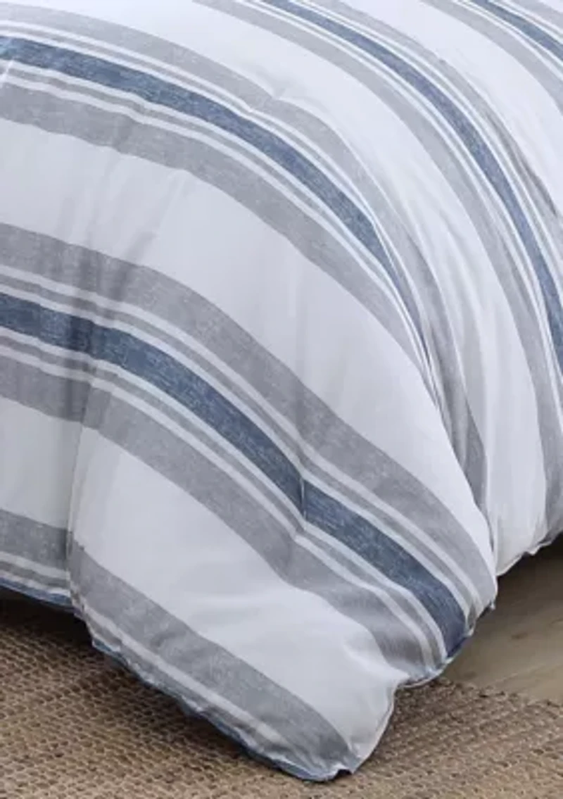 Bay Shore 3-Piece Striped Cotton Comforter Set