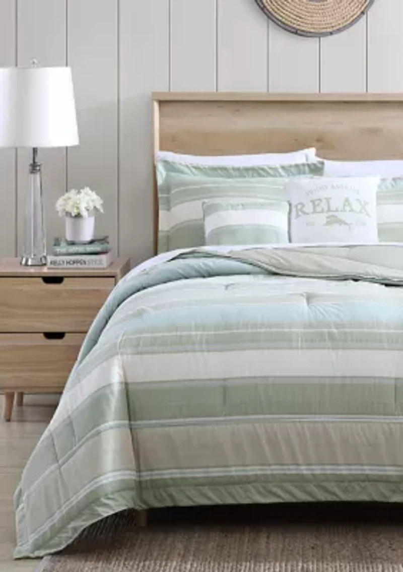 Serenity 5-Piece Striped Cotton Comforter Set