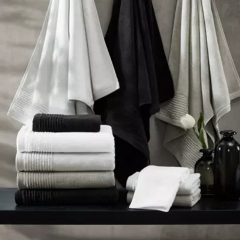 Sculpted Pleat Solid 3-Piece Towel Set