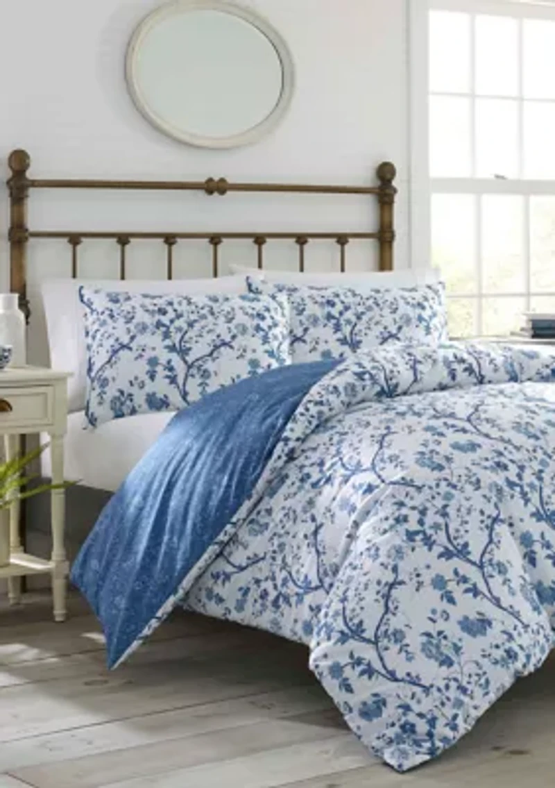 Elise 2-Piece Floral Cotton Duvet Cover Set
