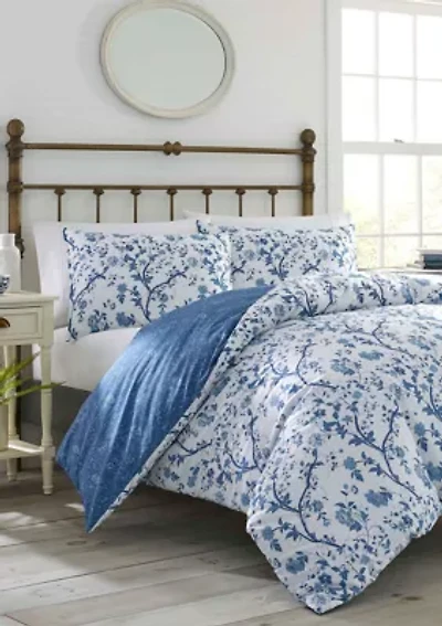 Elise 2-Piece Floral Cotton Duvet Cover Set