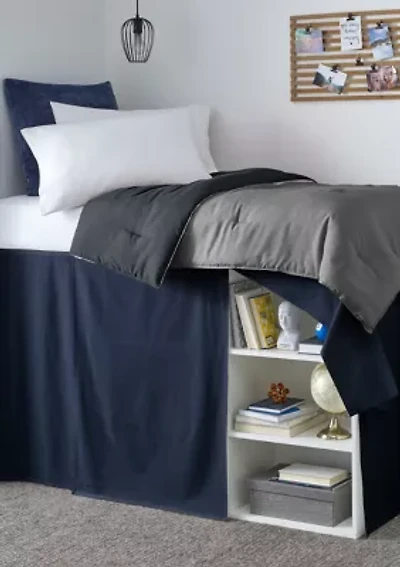 NA Solid Cotton Dorm Bedskirt