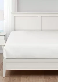 Nautica Fully Elastic Cotton Blend Fitted Sheet- Deep Pocket, White- Queen