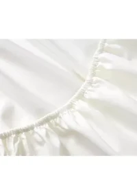 Nautica Fully Elastic Cotton Blend Fitted Sheet- Deep Pocket, White- Queen