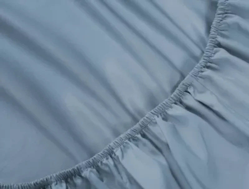Nautica Fully Elastic Cotton Blend Fitted Sheet- Deep Pocket, Blue- Queen