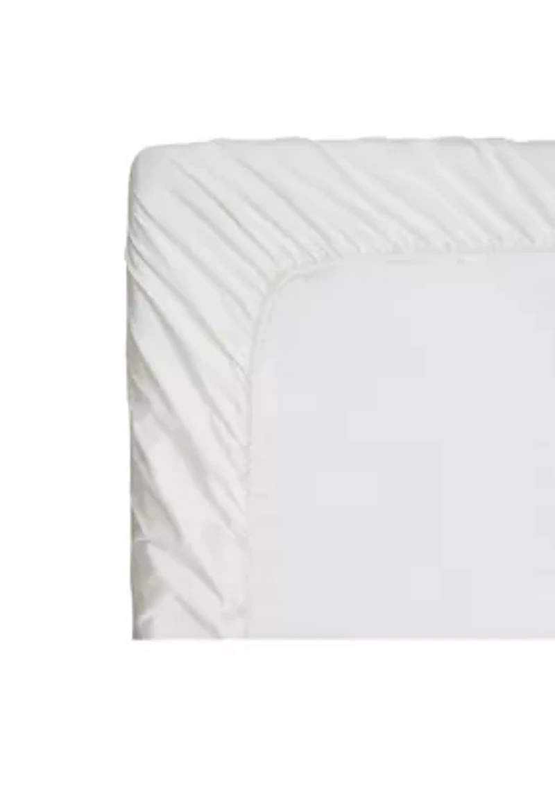 Nautica Fully Elastic Cotton Blend Fitted Sheet- Deep Pocket, White- Queen