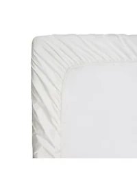 Nautica Fully Elastic Cotton Blend Fitted Sheet- Deep Pocket, White- Queen