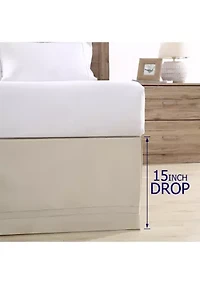 Solid Pleated 1-Piece Sateen Cotton Bedskirt