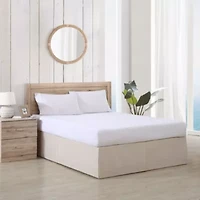 Solid Pleated 1-Piece Sateen Cotton Bedskirt