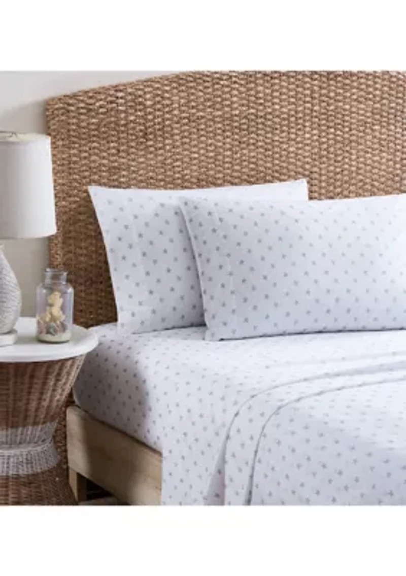 Starfish Treasure 4-Piece Percale Cotton Sheet Set