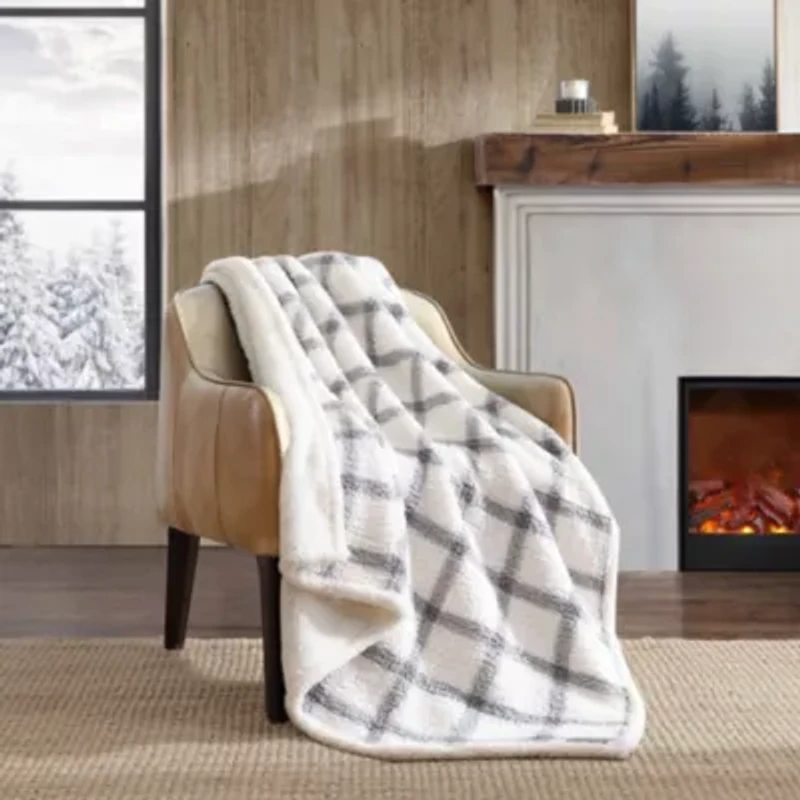 Bunkhouse Plaid Plush Fleece Throw Blanket