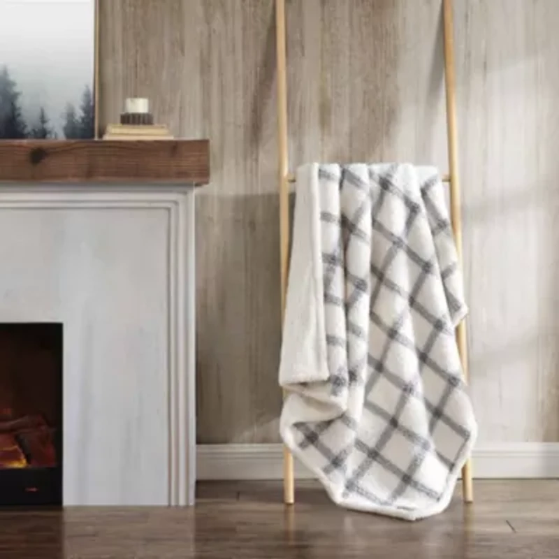 Bunkhouse Plaid Plush Fleece Throw Blanket