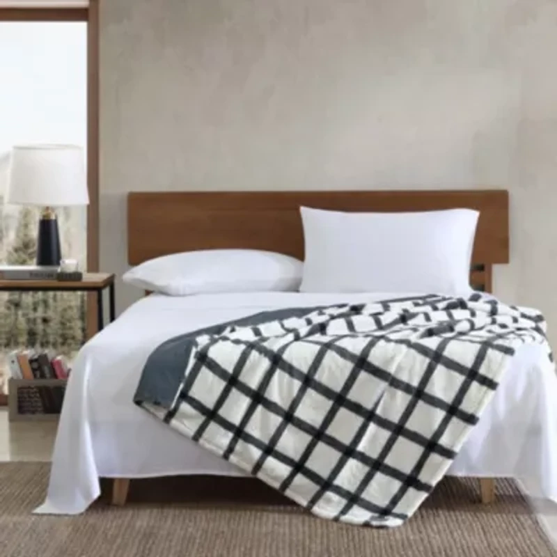 Bunkhouse Plaid Plush Fleece Throw Blanket