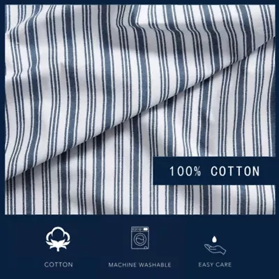 Coleridge Stripe 100% Cotton Percale- 4 Piece- Sheet Set