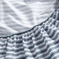 Coleridge Stripe 100% Cotton Percale- 4 Piece- Sheet Set