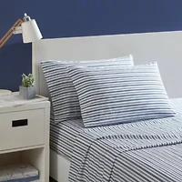 Coleridge Stripe 100% Cotton Percale- 4 Piece- Sheet Set