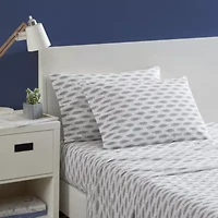 Woodblock Fish 100% Cotton Percale- 3 Piece- Sheet Set