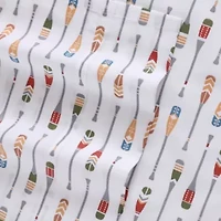 Canoe Lake Paddle 100% Cotton Percale- 4 Piece- Sheet Set