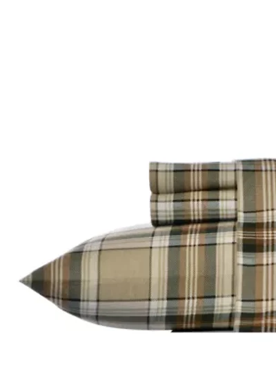 Edgewood Plaid Flannel Sheet Set Twin XL