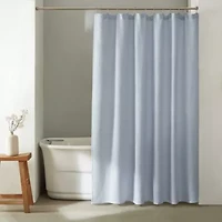 Waffle Solid Cotton Shower Curtain
