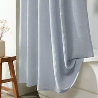 Waffle Solid Cotton Shower Curtain