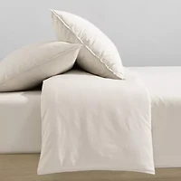 Washed Percale Grey Queen Comforter-Sham Set-3 Piece