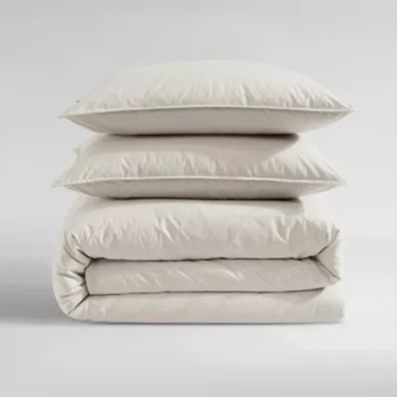 Washed Percale Grey Queen Comforter-Sham Set-3 Piece