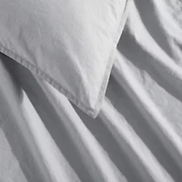 Washed Percale Brown Queen Duvet Cover Set-3 Piece