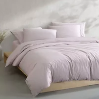Washed Percale Brown Queen Duvet Cover Set-3 Piece