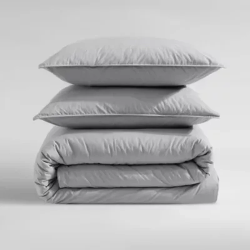 Washed Percale Brown Queen Duvet Cover Set-3 Piece