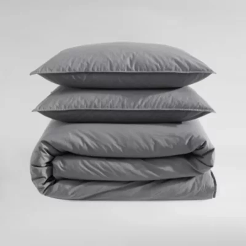 Washed Percale Brown Queen Duvet Cover Set-3 Piece