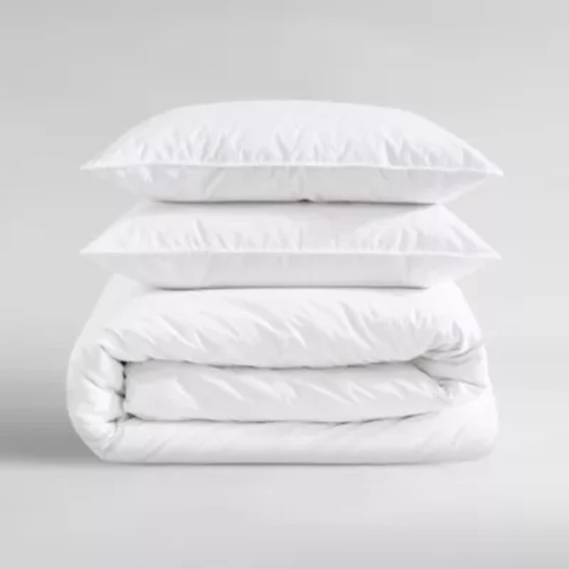 Washed Percale Beige King Duvet Cover Set-3 Piece