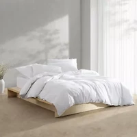 Washed Percale Beige King Duvet Cover Set-3 Piece
